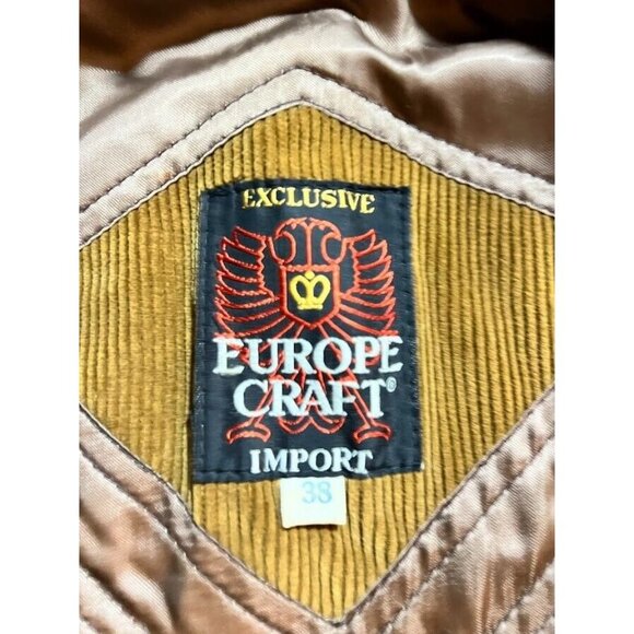 Europe Craft Corduroy Jacket Adult 38 Double Button Beige Long Sleeve Coat Mens - Picture 7 of 12